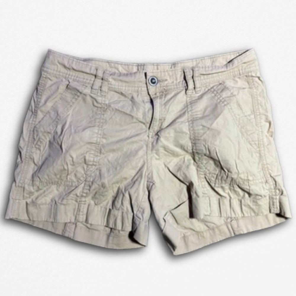ana A New Approach Khaki Chino Shorts Womens 27/4 Tan Cotton Stretch Cuffed